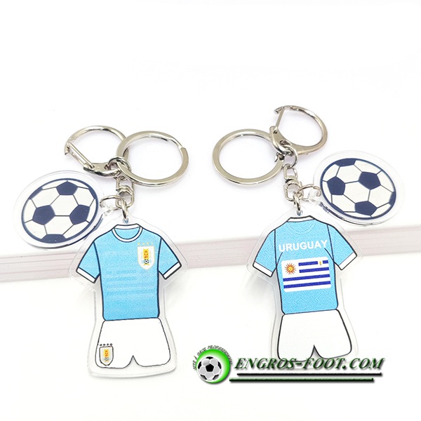 Nouveau Porte-clés Foot Coupe Du Monde 2022 Uruguay Bleu Clair