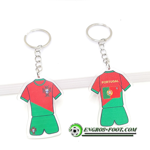 Nouveau Porte-clés Coupe Du Monde 2022 Portugal Rouge/Vert