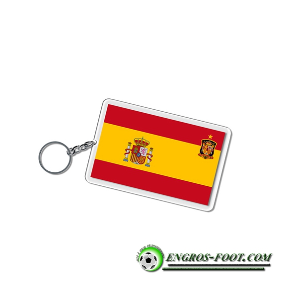 Nouveau Porte-clés Carré Coupe Du Monde 2022 Espagne Jaune/Rouge
