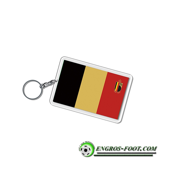 Nouveau Porte-clés Carré Coupe Du Monde 2022 Belgique Noir/Jaune/Rouge