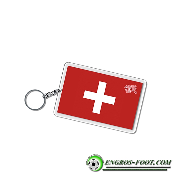 Nouveau Porte-clés Carré Coupe Du Monde 2022 Suisse Rouge/Blanc