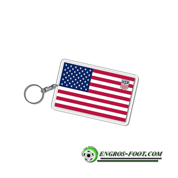 Nouveau Porte-clés Carré Coupe Du Monde 2022 Etats-Unis Blanc/Rouge/Bleu