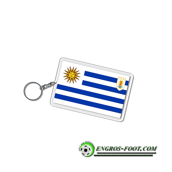 Nouveau Porte-clés Carré Coupe Du Monde 2022 Uruguay Blanc/Bleu