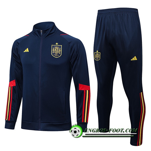 Ensemble Survetement de Foot - Veste Espagne Bleu Marine 2022/2023