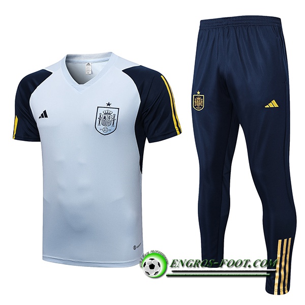 Ensemble Training T-Shirts + Pantalon Espagne Bleu Clair 2022/2023