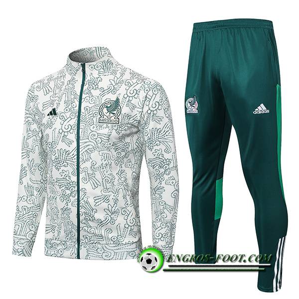 Ensemble Survetement de Foot - Veste Mexique Blanc 2022/2023