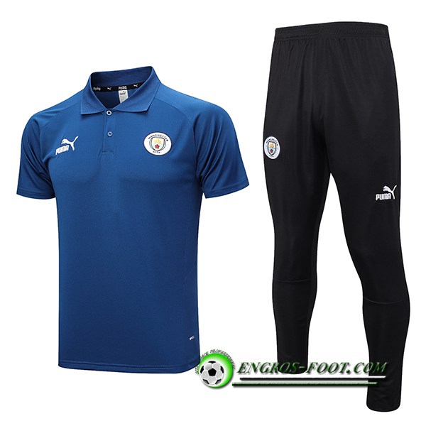 Ensemble Polo Foot Manchester City Bleu Marine 2023/2024