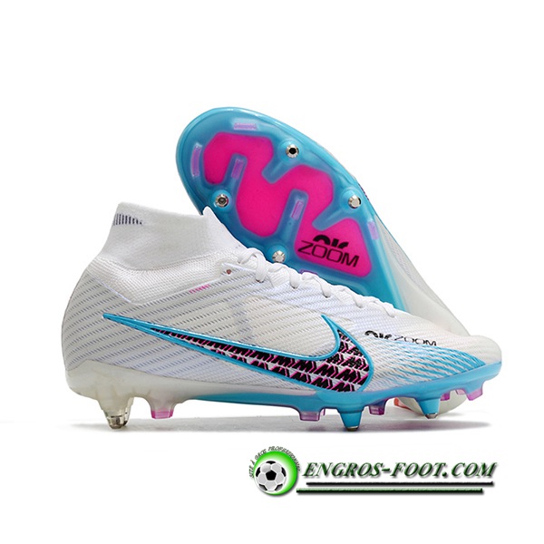 Nike Chaussures de Foot Air Zoom Mercurial Superfly IX Elite SG Blanc