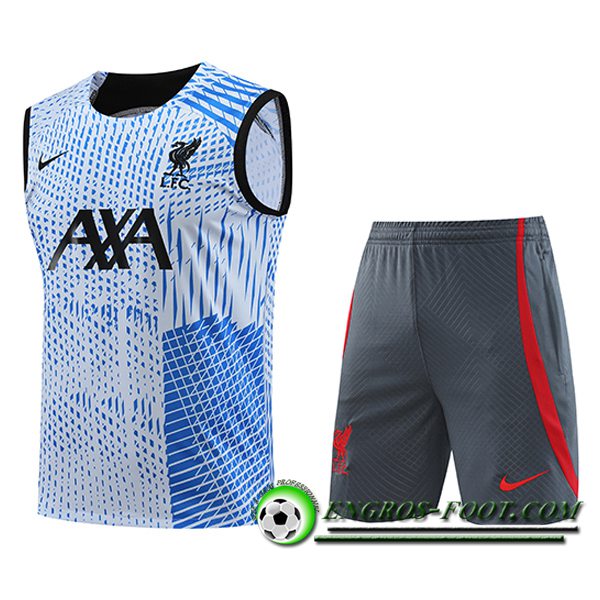 Ensemble Training Debardeur + Shorts FC Liverpool Bleu Clair 2023/2024