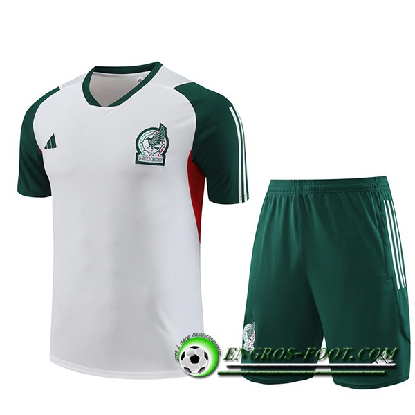 Ensemble Training T-Shirts + Shorts Mexique Blanc 2023/2024