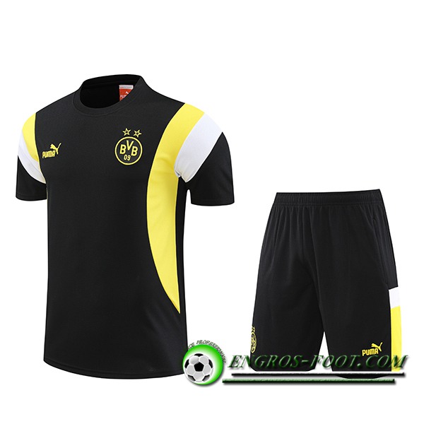 Ensemble Training T-Shirts + Shorts Dortmund Noir 2023/2024