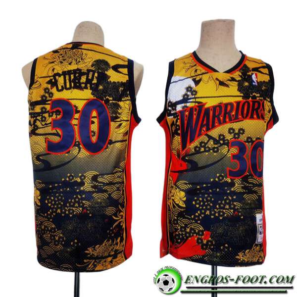 Maillot Golden State Warriors (CURRY #30) 2023/24 Noir/Jaune