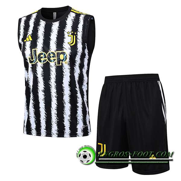Ensemble Training Debardeur + Shorts Juventus Noir/Blanc 2023/2024 -03