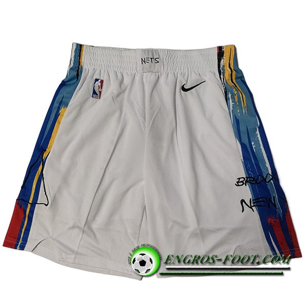 Shorts NBA Brooklyn Nets 2023/24 Blanc