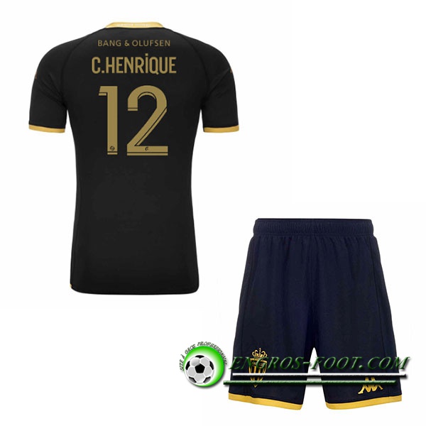 Maillot de Foot AS Monaco (C.HENRIQUE #12) Enfants 2023/2024 Exterieur