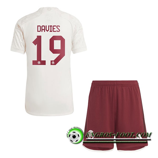 Maillot de Foot Bayern Munich (DAVIES #19) Enfants 2023/2024 Third