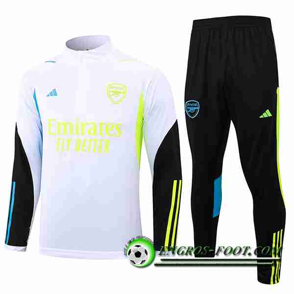 Ensemble Survetement de Foot Arsenal Blanc 2023/2024