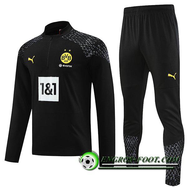 Ensemble Survetement de Foot Dortmund Noir 2023/2024 -02