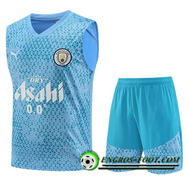 Ensemble Training Debardeur + Shorts Manchester City Bleu Clair 2023/2024