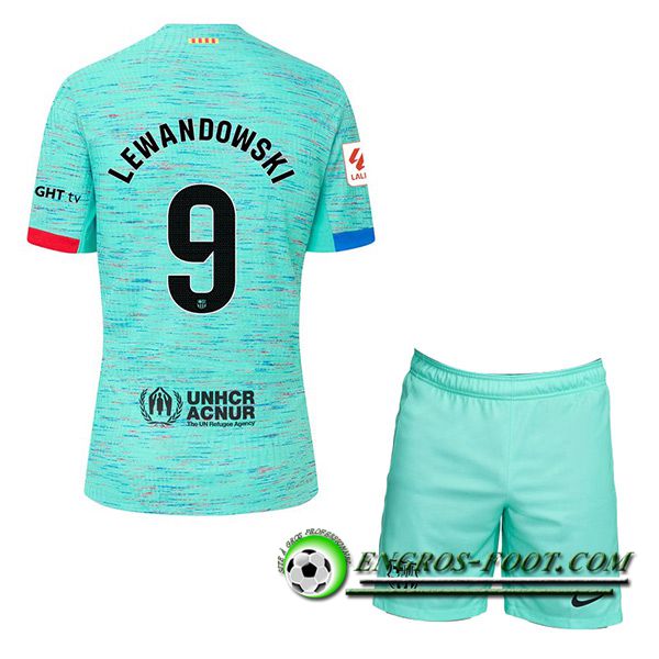Maillot de Foot Barcelona (LEWANDOWSKI #9) Enfants 2023/2024 Third