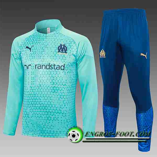 Ensemble Survetement de Foot Marseille Enfant Bleu Clair 2023/2024 -04