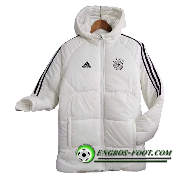 Nouveau Doudoune A Capuche Allemagne Blanc 2023/2024 -02