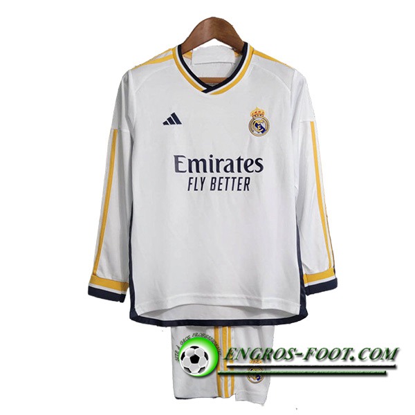 Maillot de Foot Real Madrid Enfant Domicile Manches Longues 2023/2024