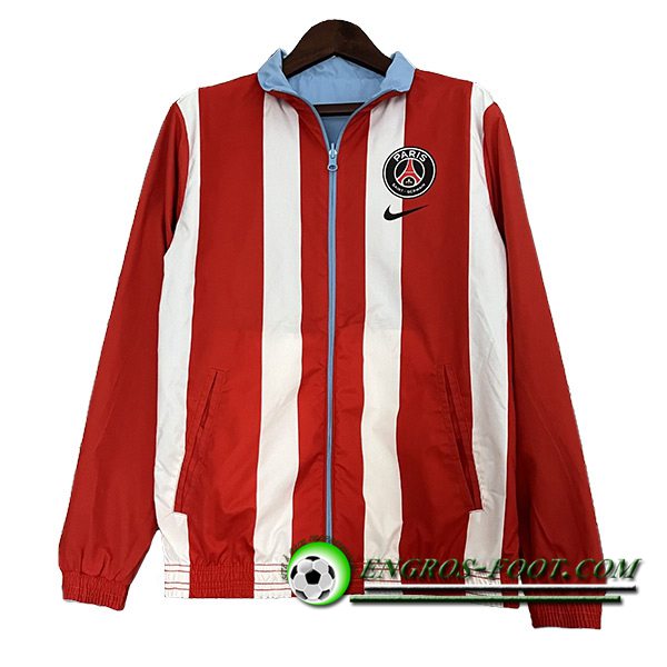 Coupe-Vent PSG Blanc/Rouge 2023/2024