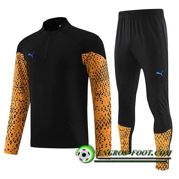 Ensemble Survetement de Foot PUMA Noir/Orange 2023/2024