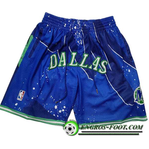 Shorts NBA Dallas Mavericks 2023/24 Bleu/Vert -02
