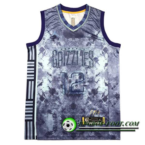 Maillot Memphis Grizzlies (MORANT #12) 2023/24 Gris/Noir