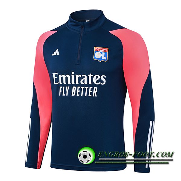 Sweatshirt Training Lyon Bleu/Rose 2023/2024