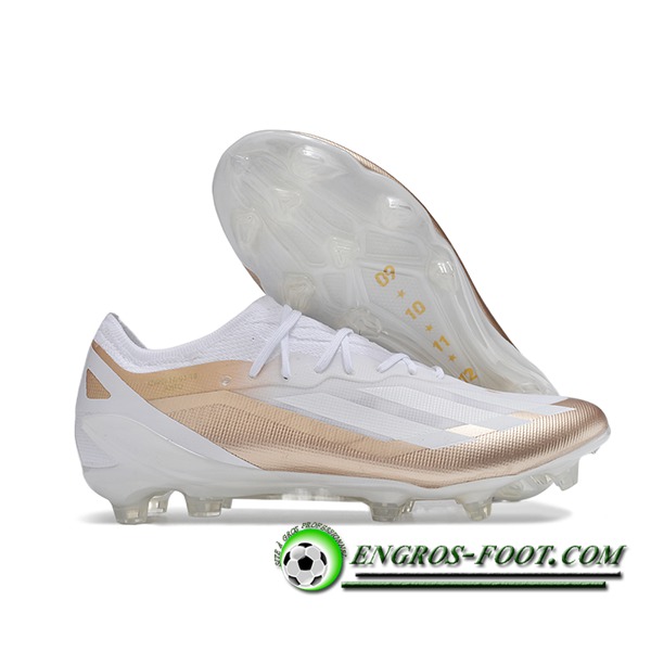 Adidas Chaussures de Foot X CRAZYFAST MESSI.1 FG BOOTS Blanc/Brun