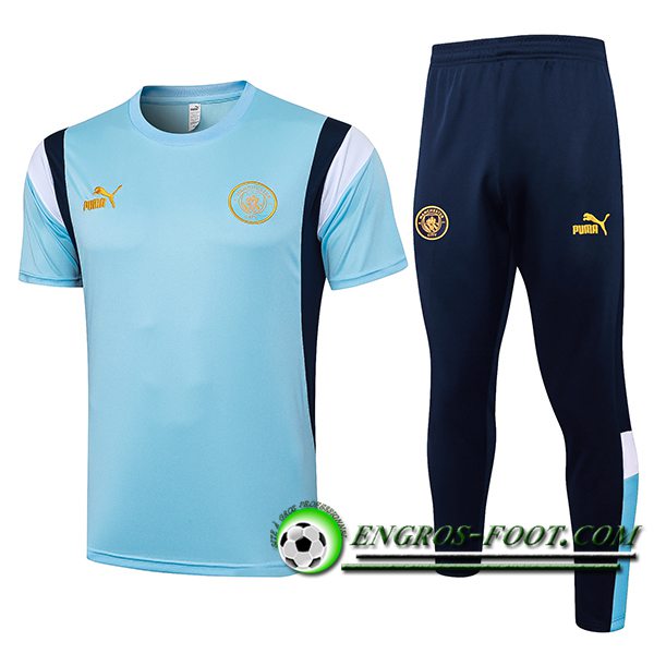Ensemble Polo Foot Manchester City Bleu/Noir 2023/2024