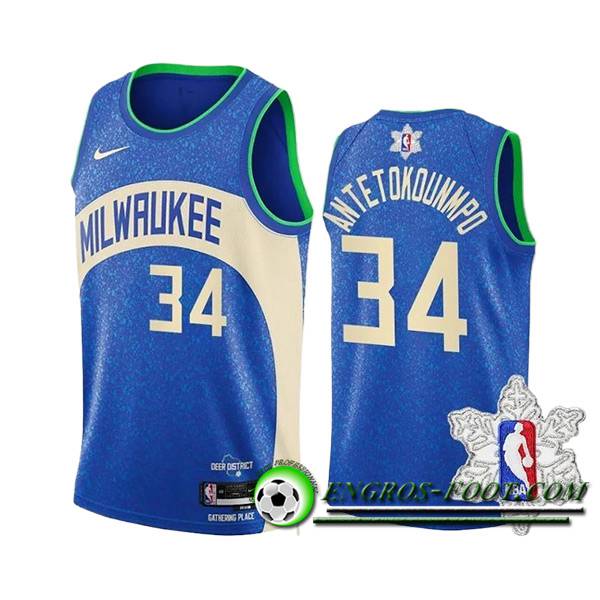 Maillot Milwaukee Bucks (ANTETOKOUNMPO #34) 2023/24 Bleu/Blanc -03