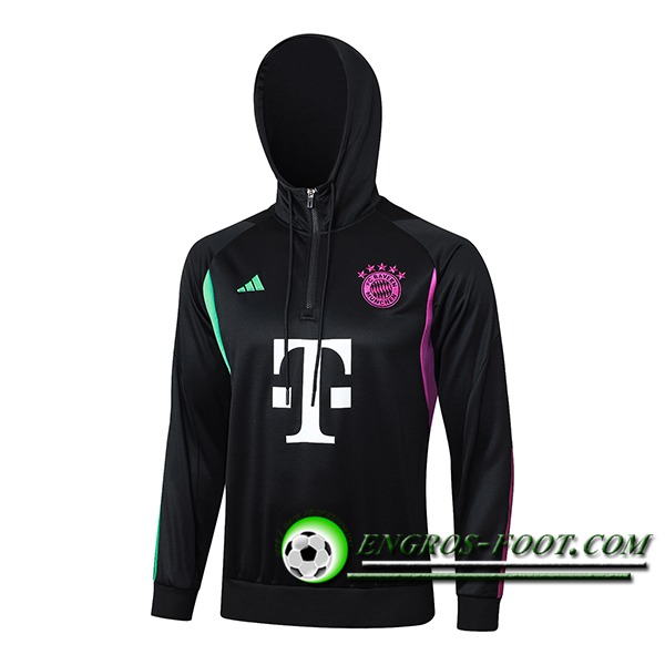 Sweatshirt Training Capuche Bayern Munich Noir/Pourpre/Vert 2023/2024