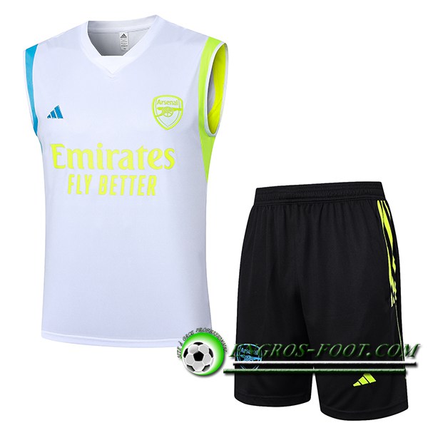 Ensemble Training Debardeur + Shorts Arsenal Blanc/Noir 2024/2025