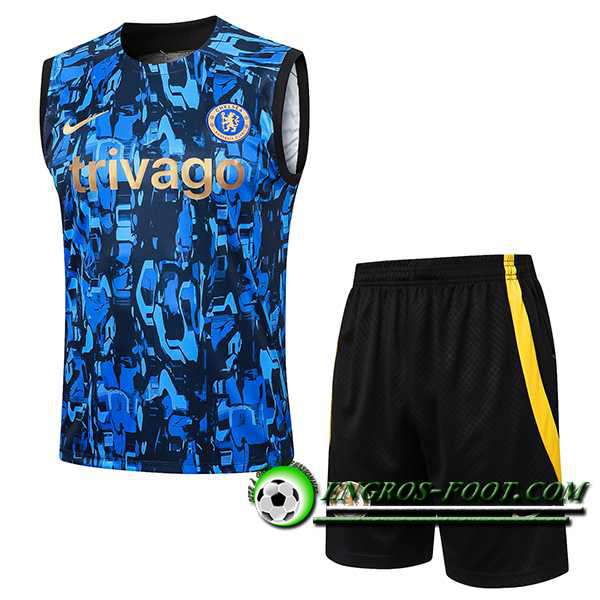 Ensemble Training Debardeur + Shorts FC Chelsea Bleu/Noir 2024/2025