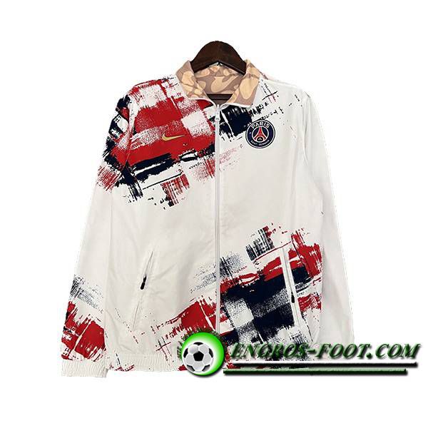 Coupe-Vent PSG Blanc/Noir/Rouge 2023/2024