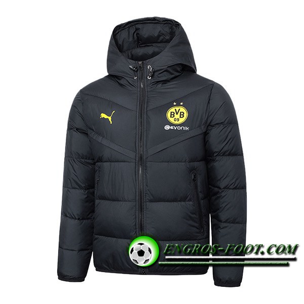 Nouveau Doudoune A Capuche Dortmund Noir 2024/2025