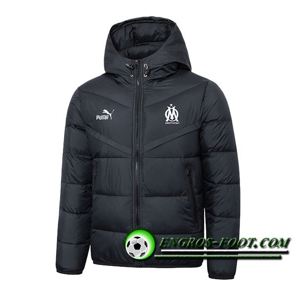 Nouveau Doudoune A Capuche Marseille Noir 2024/2025
