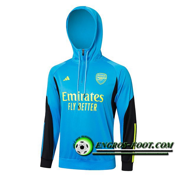 Sweatshirt Training Capuche Arsenal Bleu/Noir/Jaune 2024/2025