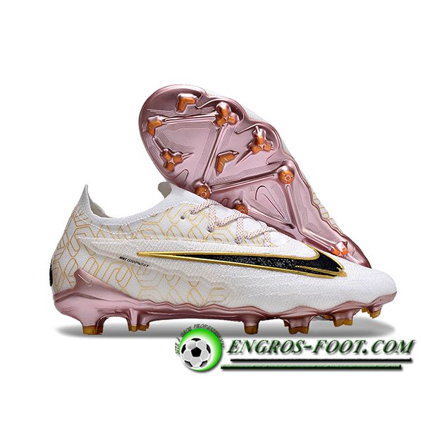 Nike Chaussures de Foot Phantom GX Elite FG Blanc/Noir/Rose/Jaune