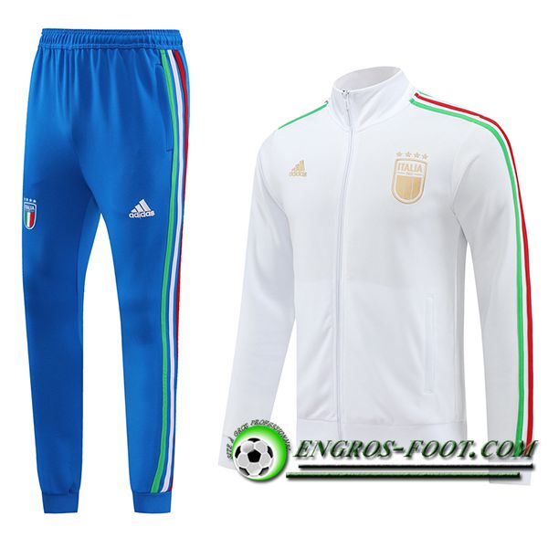 Ensemble Survetement de Foot Italie Blanc/Bleu 2024/2025