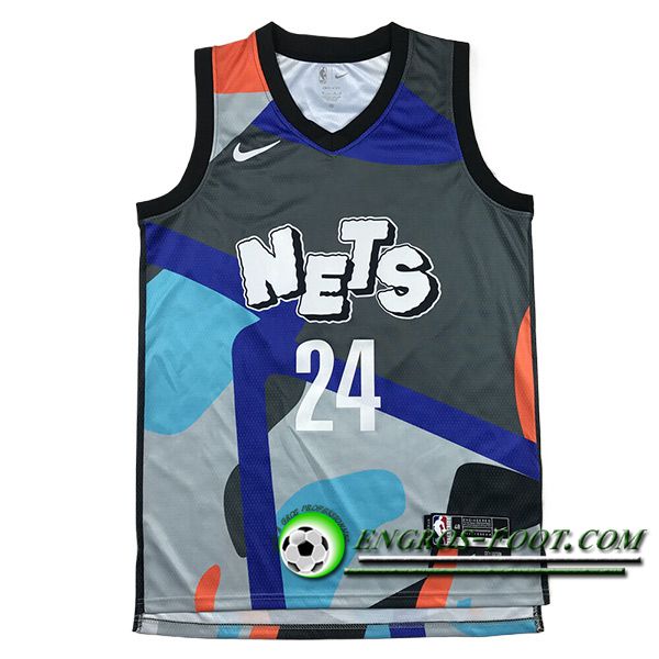 Maillot Brooklyn Nets (THOMAS #24) 2024/25 Gris/Bleu/Orange