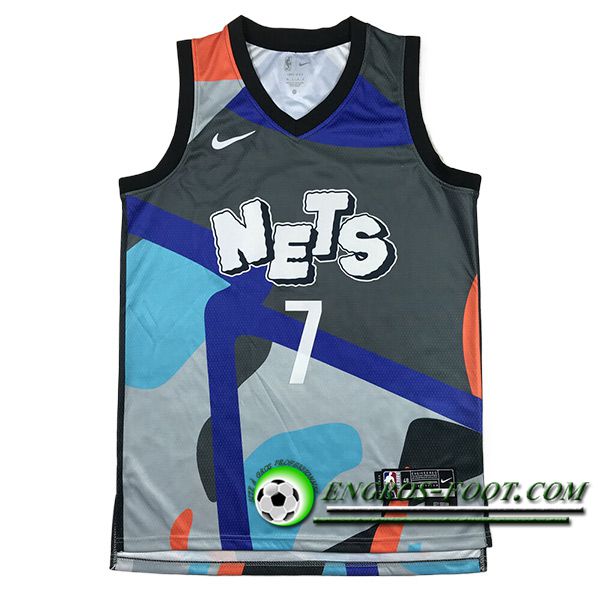 Maillot Brooklyn Nets (DURANT #7) 2024/25 Gris/Bleu/Orange