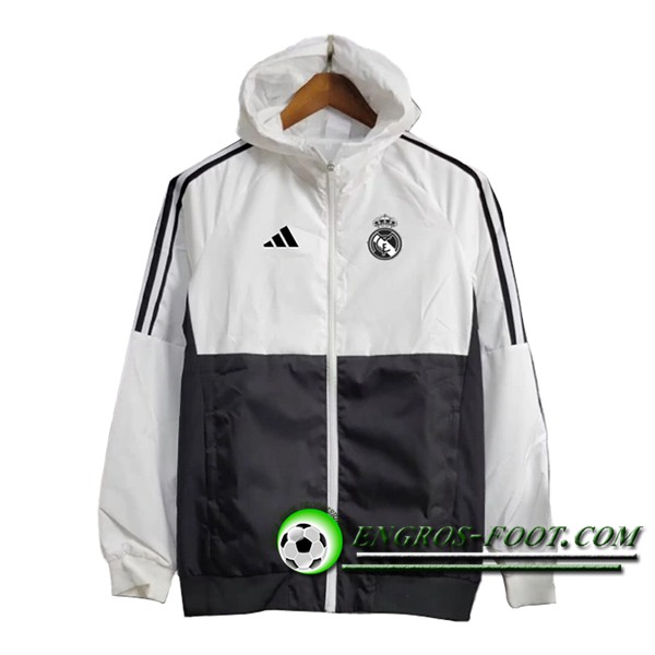 Coupe-Vent Real Madrid Blanc/Noir 2024/2025