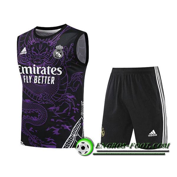 Ensemble Training Debardeur + Shorts Real Madrid Pourpre/Noir 2024/2025