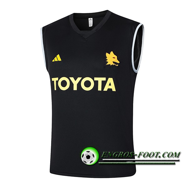 Training Debardeur As Rome Noir/Jaune 2024/2025