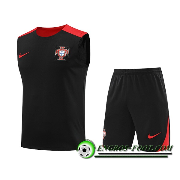 Ensemble Training Debardeur Portugal Noir/Rouge 2024/2025